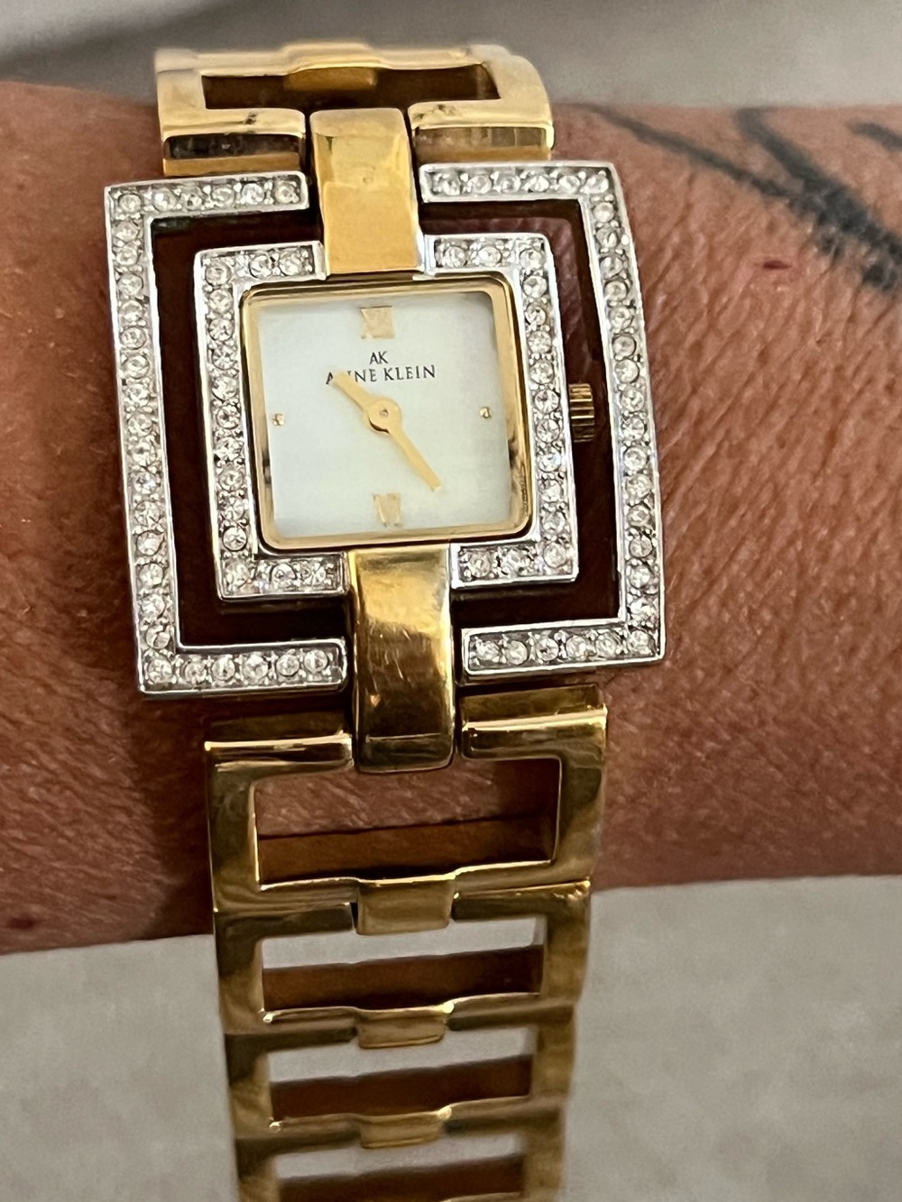 Anne Klein Gold-Tone Crystal Accent Women's Bracelet Watch - Gold